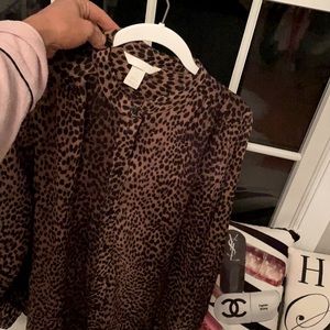 H&M leopard button down shirt, NWOT